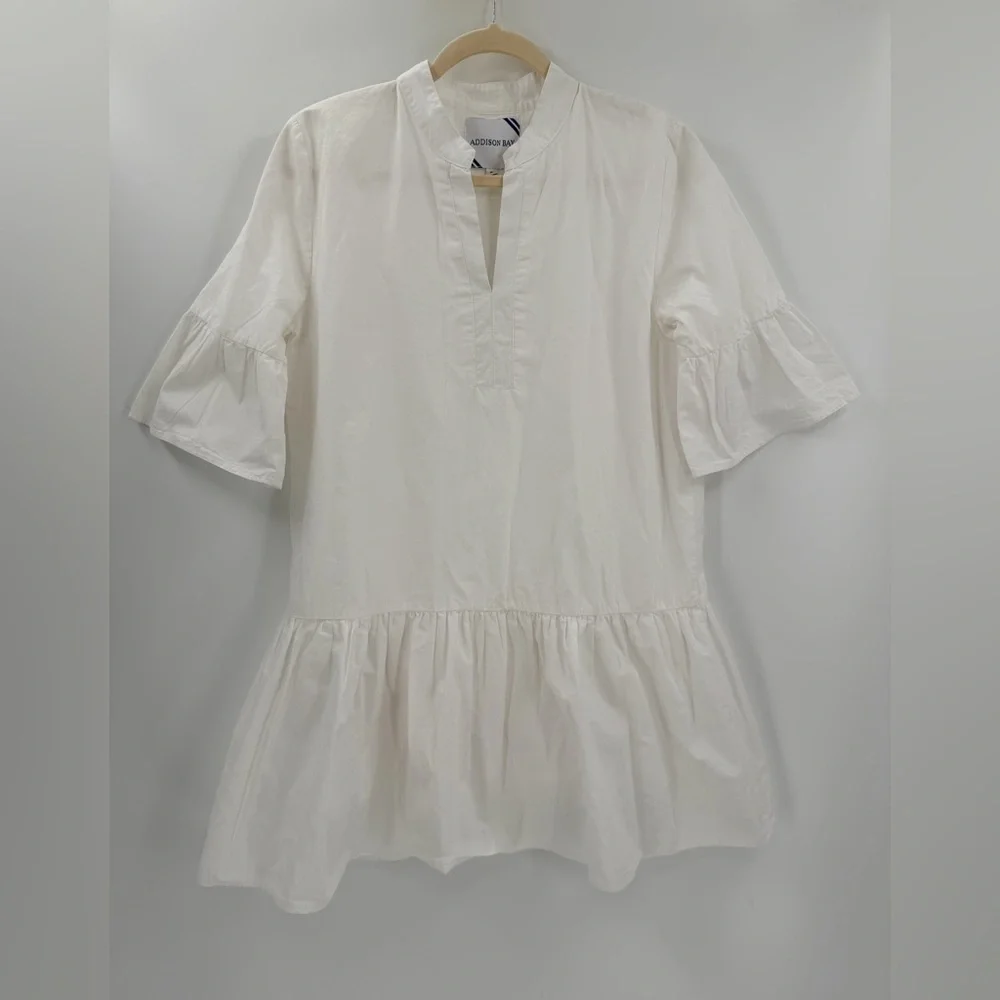 Addison Bay White Maritime Ruffled Dress Small - Picture 3 of 6
